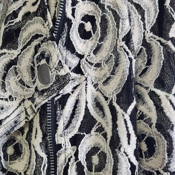 INC International Concepts Jackets & Blazers - INC Lace Beige Black Swing Jacket Size L